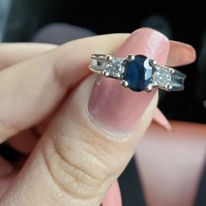 Genuine Sapphire and Diamond Ring